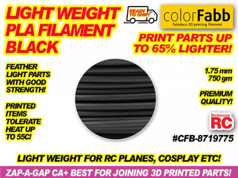 COLORFABB PLA-PHA BLACK LIGHT WEIGHT      1.75/750