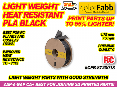 COLORFABB PLA-PHA BLACK LIGHTWT HiTEMP    1.75 750