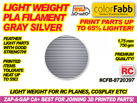 COLORFABB PLA-PHA GRAY SILVR LIGHT WEIGHT 1.75/750