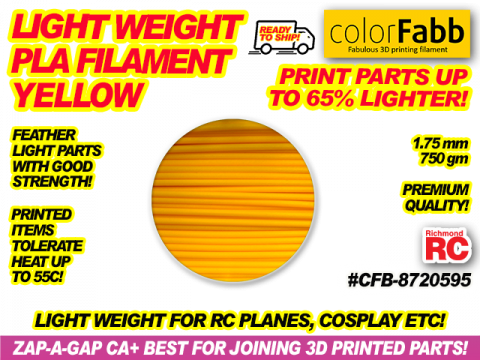 COLORFABB PLA-PHA YELLOW LIGHT WEIGHT     1.75/750