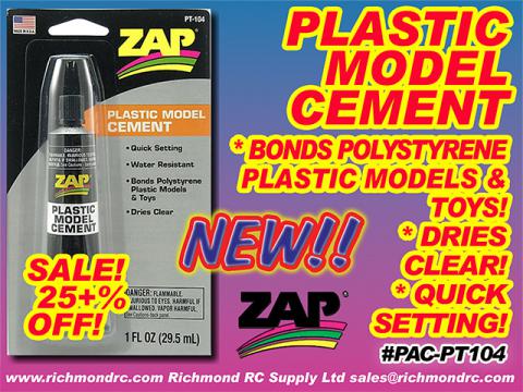 ZAP PLASTIC MODEL CEMENT (FOR STYRENE) 29.5ml 1oz {pac-prices}